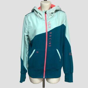 Fox Racing Turquoise & Mint Zip Up Hooded Jacket